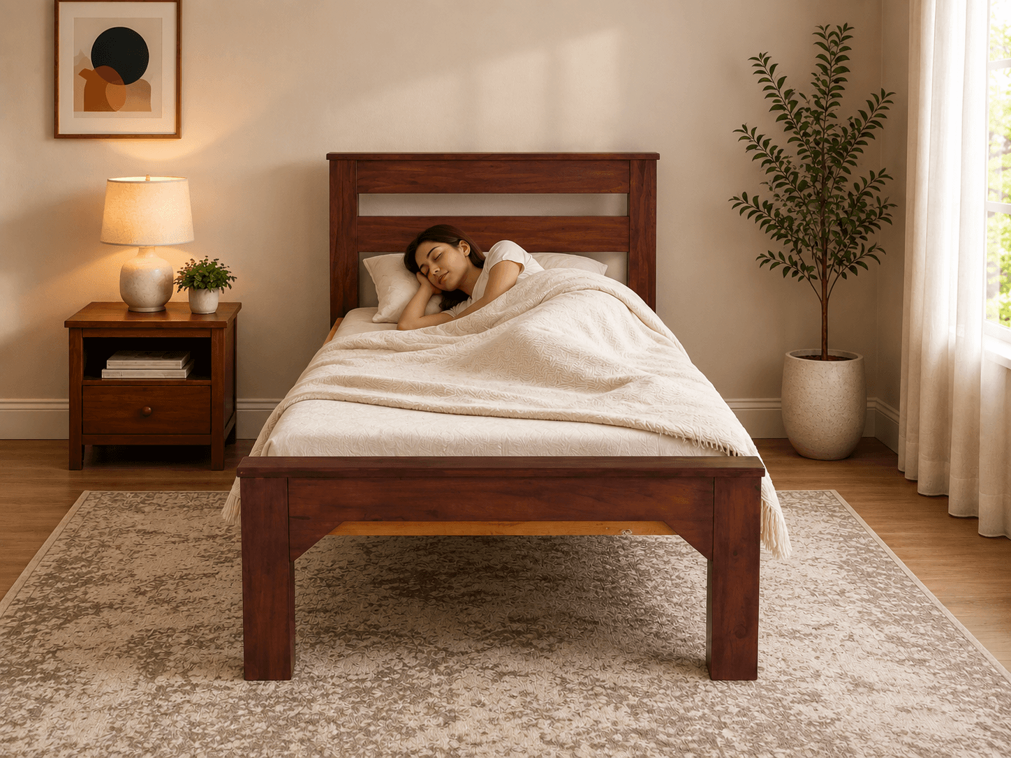 Single Wooden Cot image 3