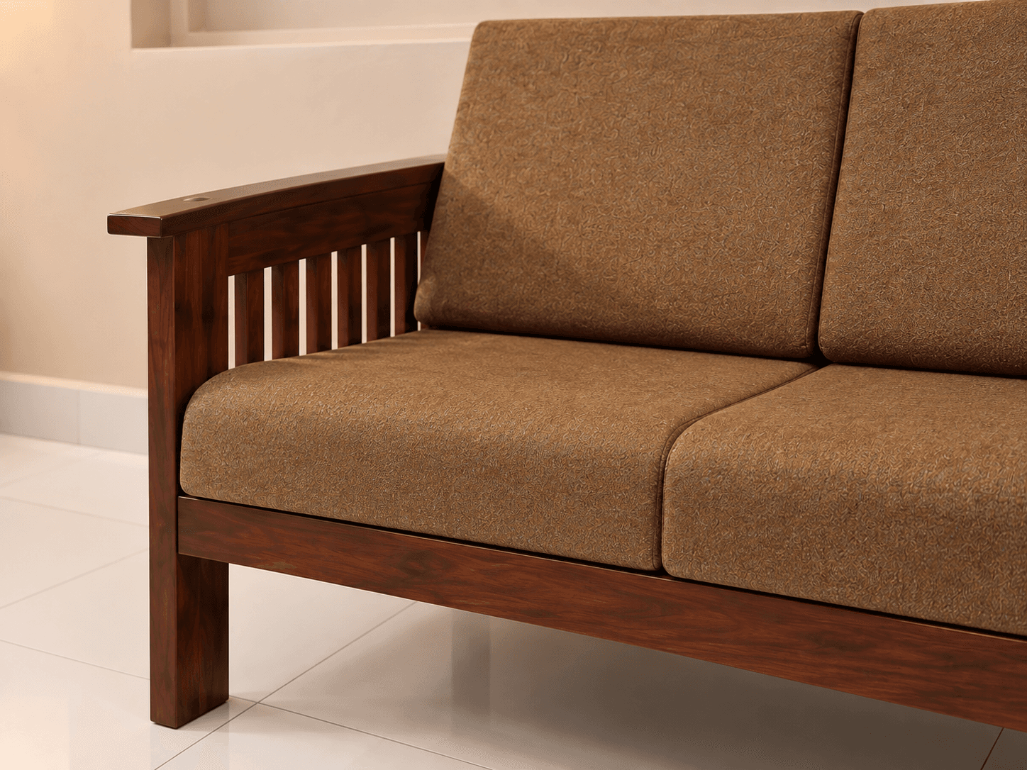 2 Seater Wooden Sofa image 4