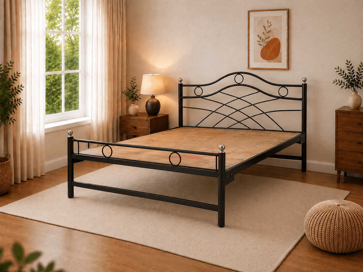 Queen Size Iron Cot image 1