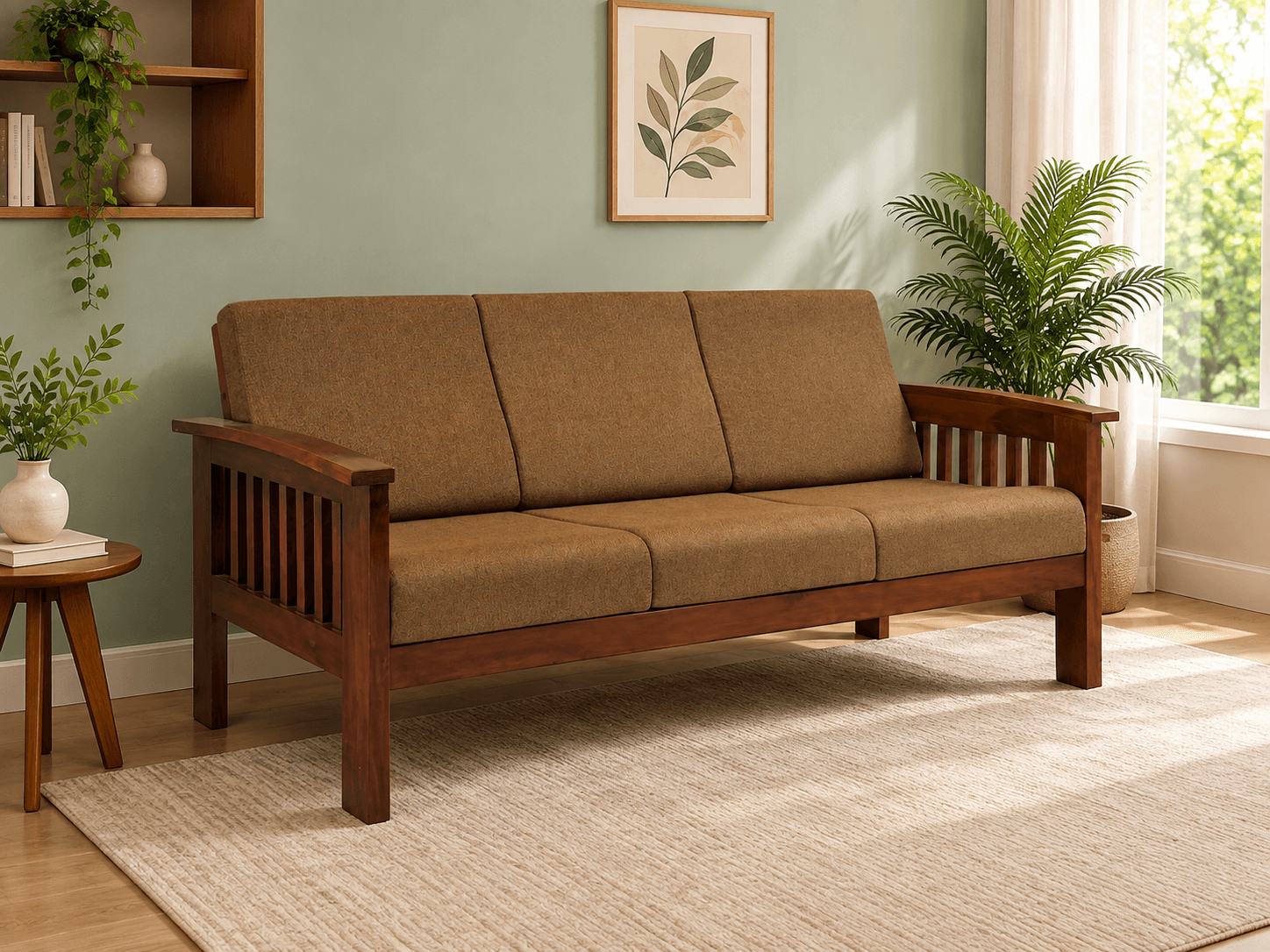 3 Seater Wooden Sofa