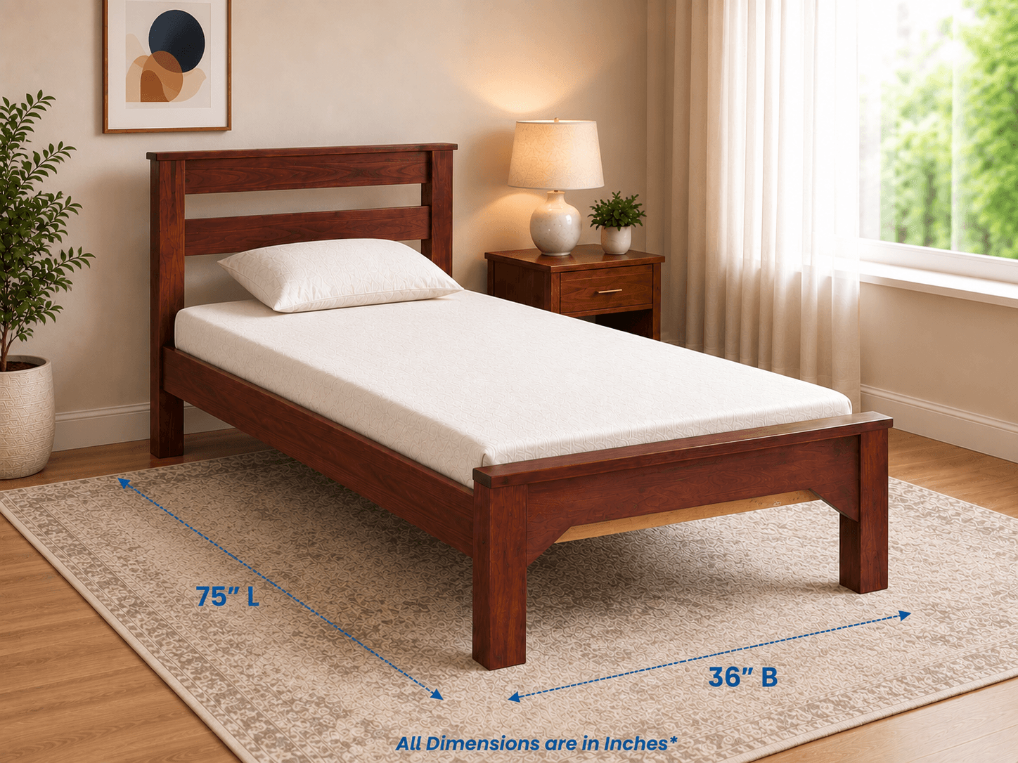 Single Wooden Cot image 4