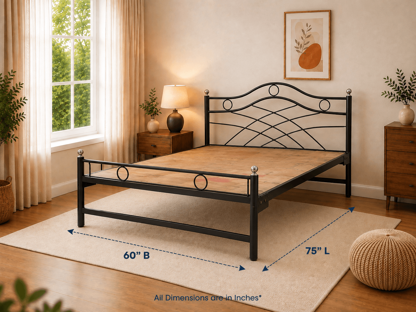 Queen Size Iron Cot image 3