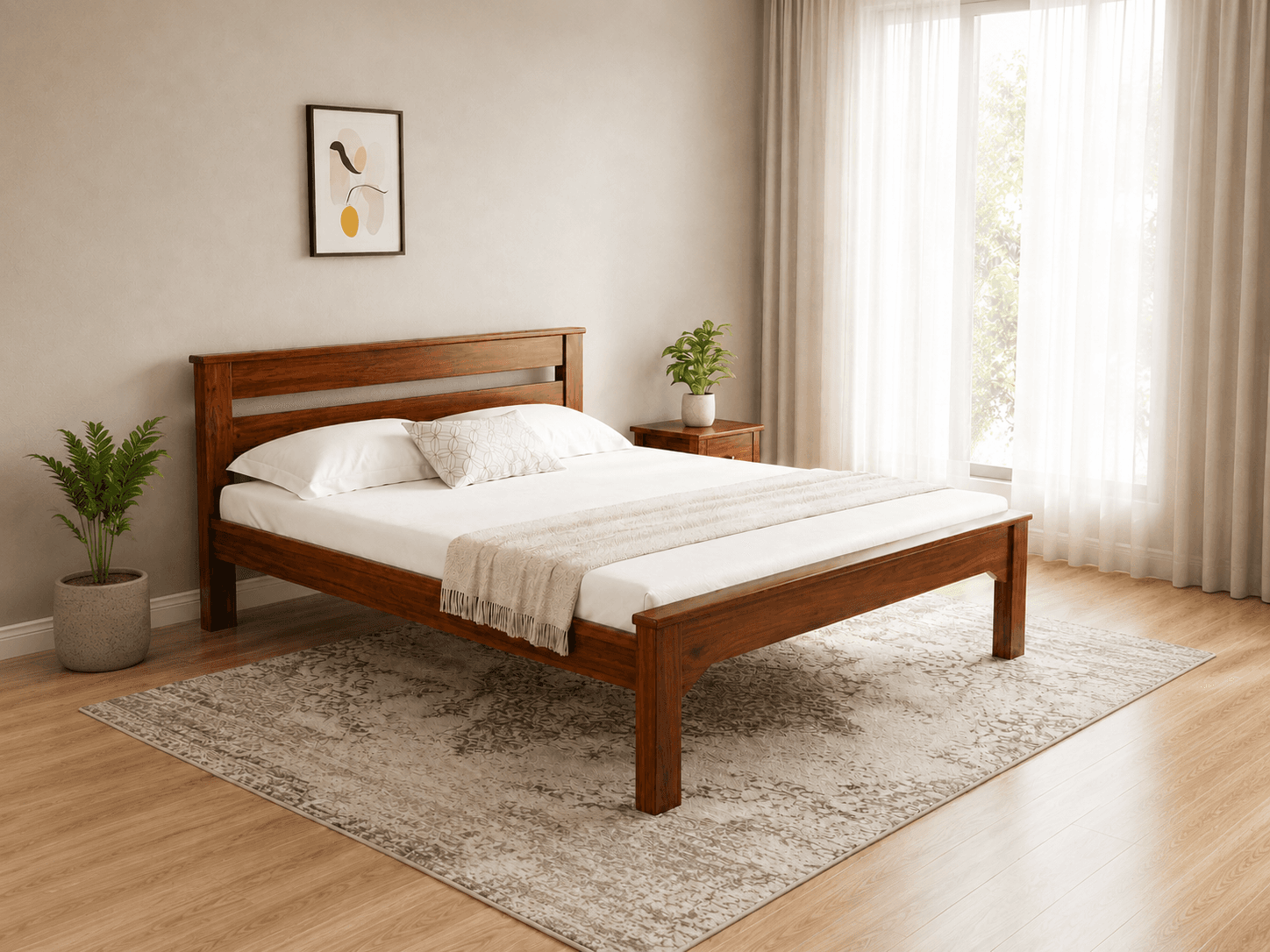 Queen Size Wooden Cot