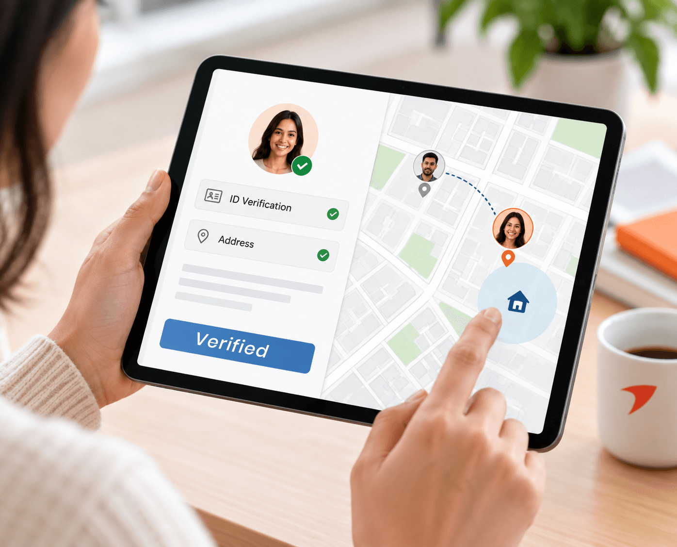 ID and address verification on a tablet