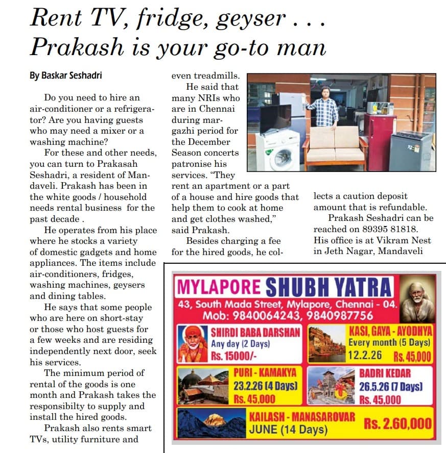 payrentz in Mylapore Times: A Milestone in the Rental Journey